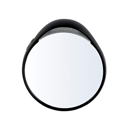Image of Tweezermate 10x Magnifying LED Lighted Mirror, Perfect for Tweezing, Contact Lens and Makeup Application Compact Travel Mirror with Suction Cups (Pack of 1)