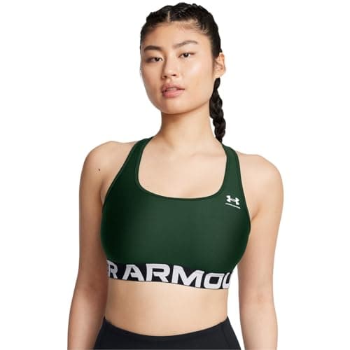 Image of Under Armour Womens HeatGear Authentics Medium Support Bra Forest Green M