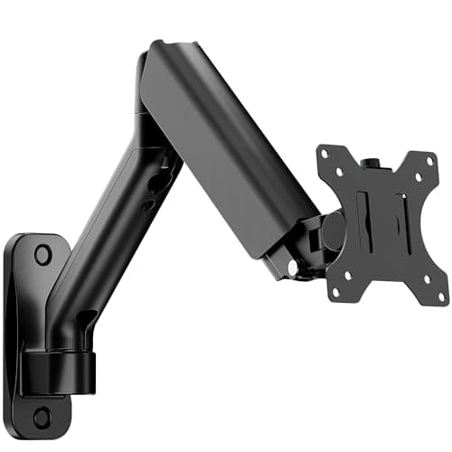 Image of monTEK Monitor Wall Mount Bracket for 17-32 Inch Flat/Curved Screens, Hold UP to 9 kg, Full Motion Mechanical Spring Adjustable Monitor Arm with Tilt Swivel Rotation, 75/100mm VESA Wall Mount, Black