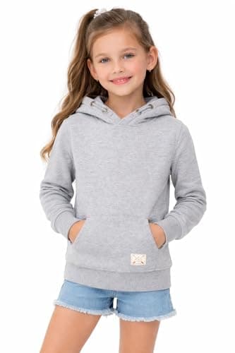 Image of Blu Apparel Unisex Kids Hoodie Overhead Warm Fleece Hoodies for Children Boys Girls Hoodies (UK, Age, 9 Years, 10 Years, Regular, Grey)