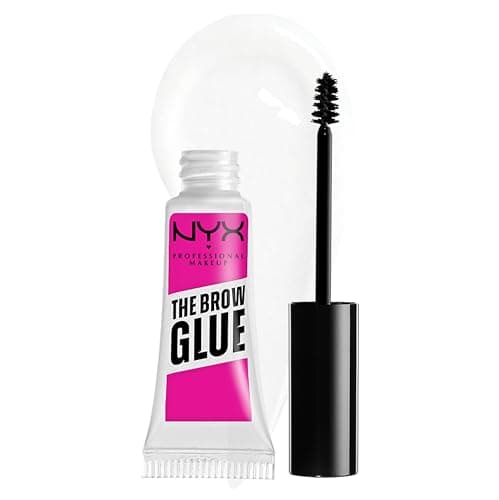 Image of NYX Professional Makeup Brow Gel, The Brow Glue, Tinted Eye Brow Gel, Instant Brow Styler for Laminated Brow Look with 24 Hour Extreme Hold, Non-Sticky and Transparent, Clear