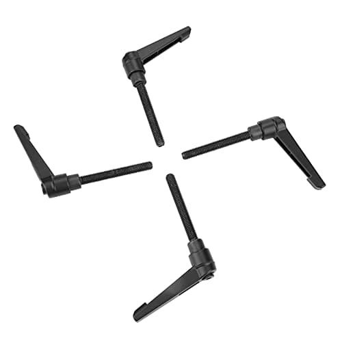 Image of Hilitand 4pcs Clamping Lever Handle, M6 Stainless Steel Male Thread Adjustable Machine Handles, Black (32MM)