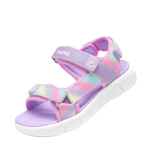Image of DREAM PAIRS Boys Girls Sandals Kids Athletic Summer Water Open Toe Shoes for Little/Big Kid,Size 9 Little Kid,Rainbow/Purple,KKUMST2503