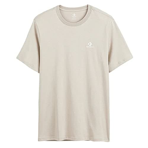 Image of Converse Unisex Short Sleeve T-Shirt Classic Fit Left Chest Star Chevron Beige, Size XS