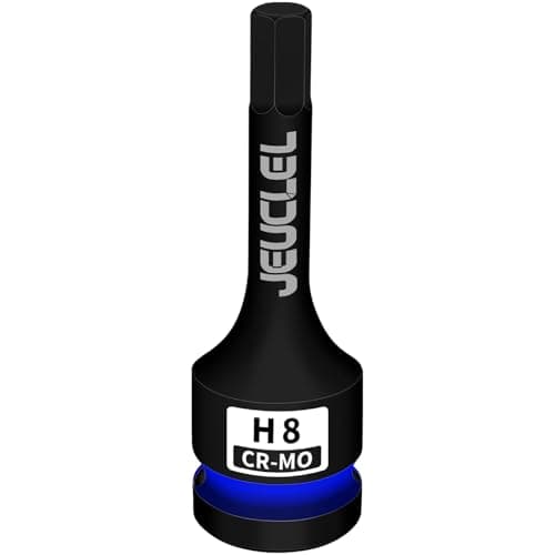 Image of JEUCLEL 8mm Hex Impact Bit Socket, H8 1/2-Inch Impact Drive Allen Socket, Cr-Mo Steel Lengthen Hex Screwdriver Adapter for Electric Ratchet Wrenches Fastening Screws