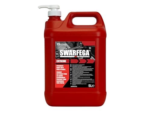 Image of Swarfega Extreme Heavy-Duty Hand Cleaner 5 Litre Pump – Solvent-Free, Orange Fragrance, Non-Abrasive Scrub & Surfactants – Removes Oil, Grease, Tar, Paint, Adhesives & Industrial Grime