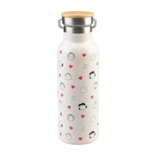 Image of Grupo Erik Metal Water Bottle 500ml / 17oz - Snoopy Gifts for Dog Lovers | Hot and Cold Water Bottle Stainless Steel, Cute Travel Bottles Gym | I Love You Gifts Under 20 Pounds