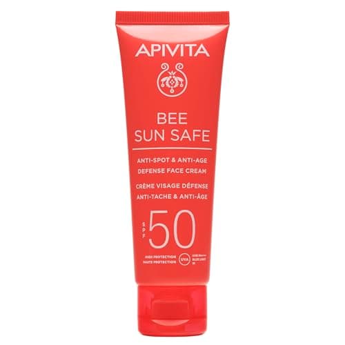 Image of Apivita Bee Sun Safe Hydra Fresh Face Gel Cream SPF 50 50ml - A Non Greasy Moisturizing Sun Cream with Propolis, Marine Algae & Hyaluronic Acid - UV Protection, IR & Blue Light Protection