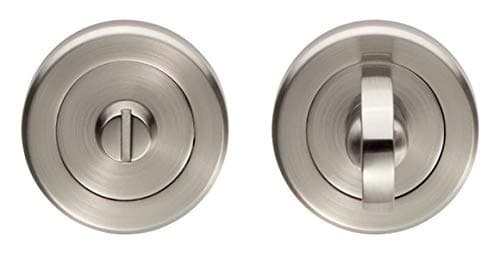 Image of Golden Grace Bathroom Toilet Door Thumb Twist Lock in Duo Chrome Finish, Stainless Steel Turn & Release Set