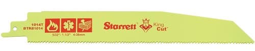 Image of Starrett BTR81014-20 Bi-Metal Tapered King Cut Fire, Rescue and Demolition Reciprocating Blade, 0.063" Thick, 10-14 TPI, 8" Length x 1" Width (Pack of 20)