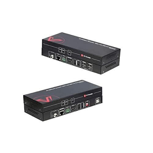 Image of AV Access HDMI USB Extender(HDBaseT) KVM, 100m/330ft 4K 60Hz 1080p 120Hz Over Cat5e/6/6a/7, Keyboard + Mouse + HDMI + USB, 4 Ports USB2.0, No Signal Loss and Latency, RS232, POE, EDID Management