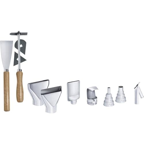 Image of Steinel Hot Air Accessory Set in Case, 12-Piece, Pluggable Nozzles, Paint Scraper, for Renovating and Repairing