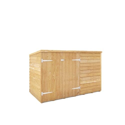 Image of WALTONS | Outdoor Wood Bike Store | 8mm Overlap | Pent Roof | Wooden Bicycle Storage Shed | Garden Storage | Double Door | 10 Year Anti Rot Guarantee | 3x6 | (3ft x 6.5ft)