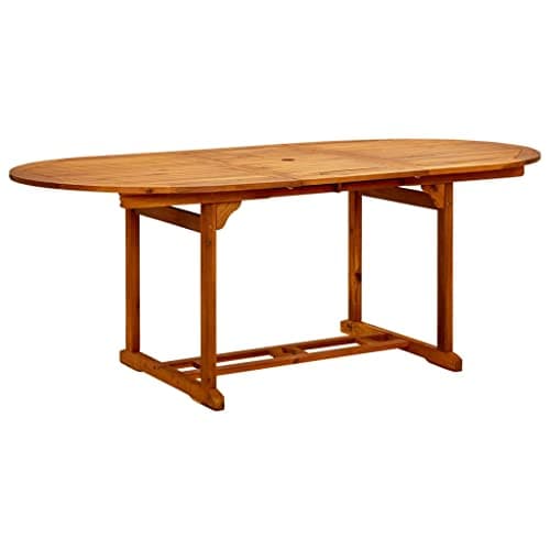 Image of sephironlbb Garden Table Solid Acacia Wood 150-200 x 100 x 75 cm Foldable Extendible Weatherproof Robust Easy to Clean Space Saving for Patio Balcony Outdoor