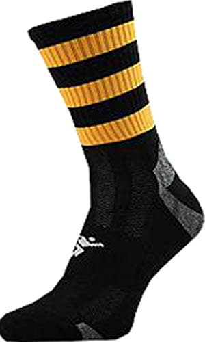 Image of Precision Pro Hooped Gaa Mid Socks Junior Black/amber 3-6