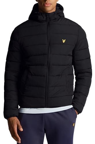 Image of Lyle & Scott Mens Lightweight Full Zip Casual Puffer Jacket - Dark Navy - XL