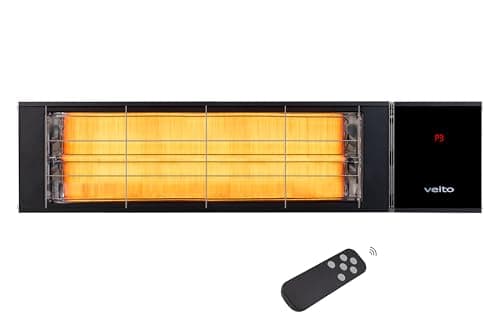 Image of Veito NEVADA R2425-2500W Waterproof IP55 Wall/Ceiling Mounted Indoor and Outdoor Patio Heater, Black