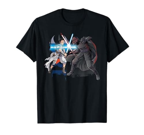 Image of Star Wars The Rise of Skywalker Rey and Kylo Battle T-Shirt