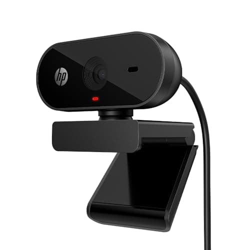 Image of HP 320 FHD Webcam, Plug and Display, Ambient Light auto-Adjust Full HD 1080P, 66º Wide-Angle Webcam, 360º Swivel and Tripod Support, Chromebook Certified (53X26AA)