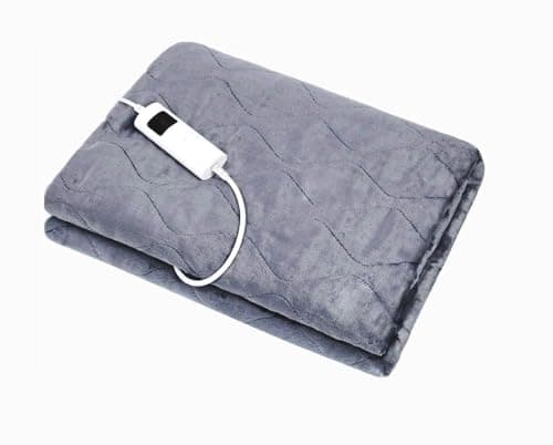 Image of HomeTronix Luxurious Electric Heated Throw Double Blanket – Grey Fleece, 160 x 130cm, 6 Heat Settings, LED Controller, Auto Shut-Off, Energy Efficient, Cozy Sofa & Bed Blanket