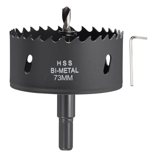 Image of CoCud 2-7/8"(73mm) Hole Saw, M42 Bi-Metal Hex Shank Hole Cutters Drill Bit with Spring - Cutting Tool for Thick Metal Board Alloy Steel Plate. Black