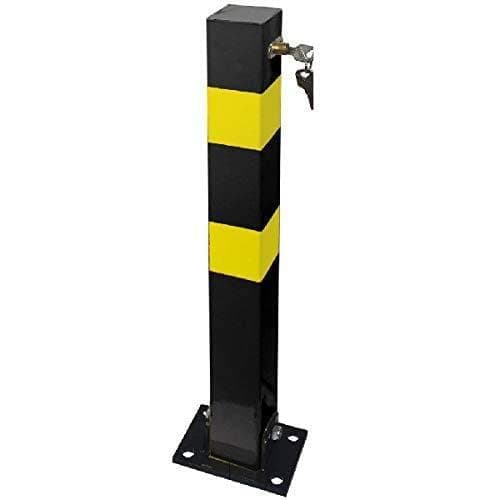 Image of Shield Autocare Parking Bollard – Lockable Folding Security Post for Driveway – Heavy Duty Parking Drop Down Barrier with 4 Keys – Removable Square Bollards for Driveways