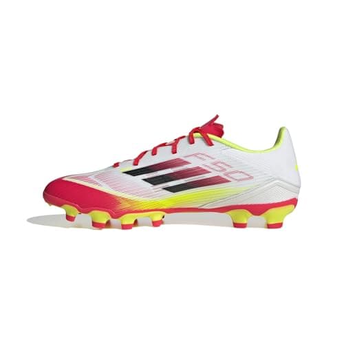 Image of adidas Unisex F50 League Football Boots Multi Ground, FTWR White/core Black/Solar Yellow, 8.5 UK