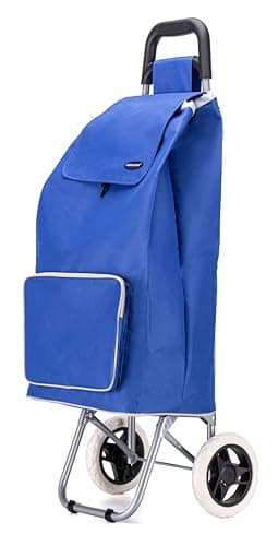 Image of Lightweight Aluminium Shopping Trolley on Wheels - 59L Capacity, Durable, Easy to Maneuver & Fold for Convenient Storage – Ideal for Groceries, Laundry, and Errands (Royal Blue)