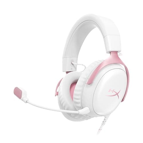 Image of HyperX Cloud III – Wired Gaming Headset, PC, PS5, Xbox Series X|S, Angled 53mm Drivers, DTS, Memory Foam, Durable Frame, Ultra-Clear 10mm Mic, USB-C, USB-A, 3.5mm – Pink