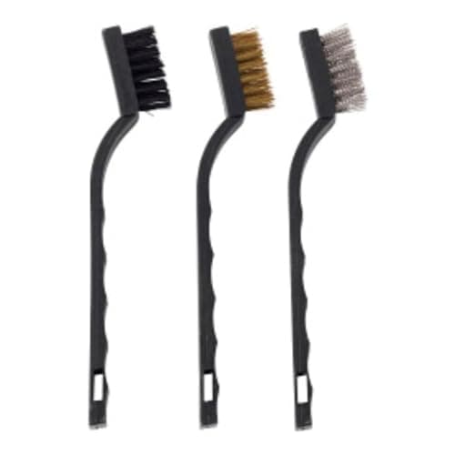 Image of SupaTool 3 Piece Mini Wire Brush Set | Stainless Steel – Brass & Plastic Brushes | Heavy Duty Wire Brushes for Rust Removal – Paint Cleaning & Surface Preparation | Multi-Purpose Cleaning Brush Kit