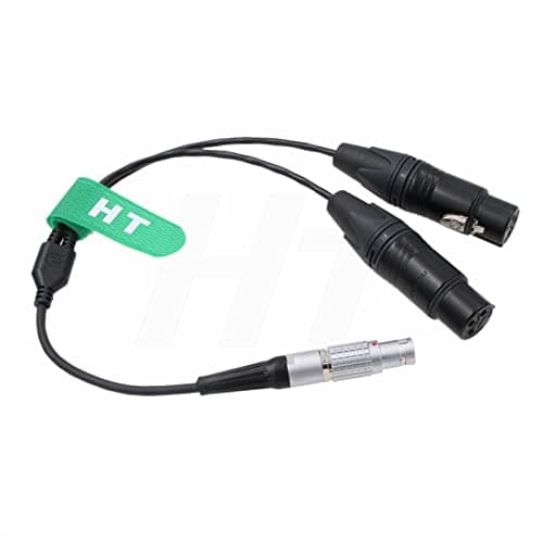 Image of HangTon 10 pin Audio Input Cable for Atomos Shogun Flame, Shogun 7, Shogun Inferno, Ninja Inferno Monitor to Dual XLR 3 pin Female Sound Devices 633 Mic