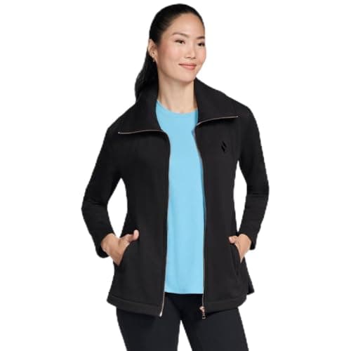 Image of Skechers WOMENS GOSNUGGLE TUNIC FZ JACKET, Bold Black, M
