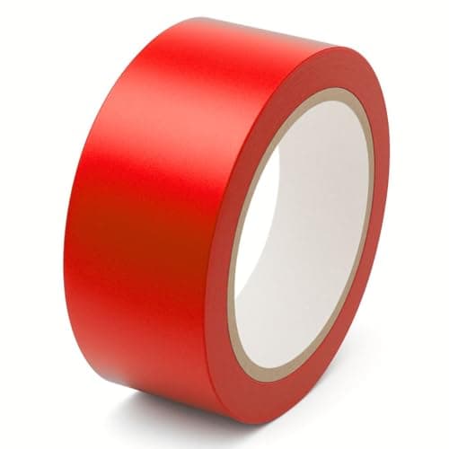 Image of GTSE 50mm x 33m, Red, PVC Vinyl Floor Tape, 1 Roll, Safety Marking Tape, 0.15mm Thick, Suitable for Dance Floors, Gyms, Warehouse, Sports Industry