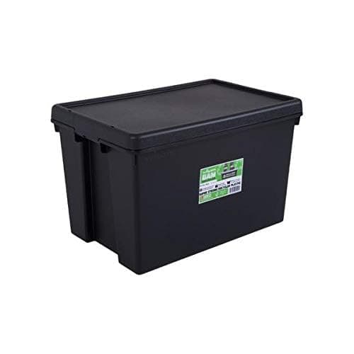 Image of Wham Bam 100% Recycled Super Strong Impact Resistant Black Re-Usable Storage Boxes With Lids 62 Litre 59.5 x 40 x 37cm (3 Boxes)