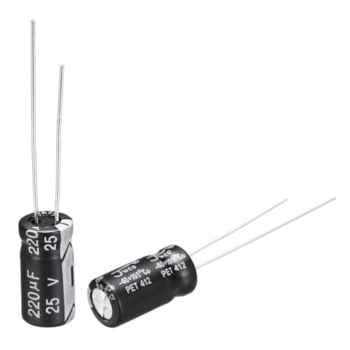 Image of sourcing map 220uF 25V 6x12mm Electrolytic Capacitor, Radial Leads Aluminum Capacitors for TV, LCD Monitor, VCD, 15Pcs