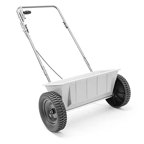 Image of The Handy Drop Spreader for Fertiliser, Seeds & Salt – Heavy Duty with 56cm Spread Width & 27kg Capacity and Feed Control – 2 Year Guarantee