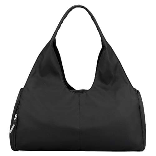 Image of SIVENKE Gym Bag for Women Men with Shoe Compartment and Wet Pocket Weekender Travel Bag Leisure Handbag Foldable Shopping Duffel Tote Bags for Fitness Swimming Yoga Sports, Black