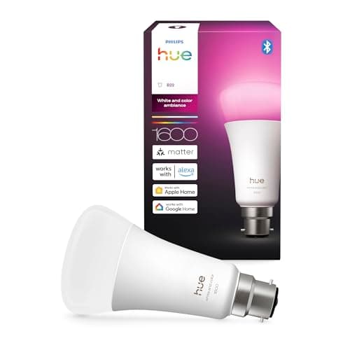 Image of Philips Hue Smart LED A67 Bulb, dimmable, White and Color ambiance, E27 Base, 11.8W, 1600 lm, Works with Alexa, Google Assistant, and Apple Home, 16 Mio. Colors