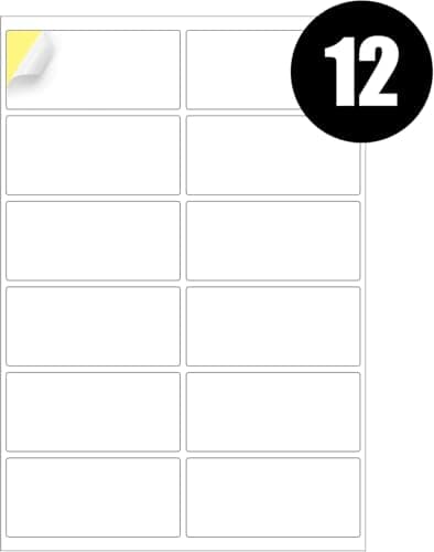 Image of RFE 25 x Multipurpose A4 Label Sheets - 12 Labels Per Sheet (99 x 42mm Each) Self Adhesive -Easy Peel White Labels for Inkjet & Laser Printer-Address-Shipping-File-DIY Stickers-Printable Sticky Label