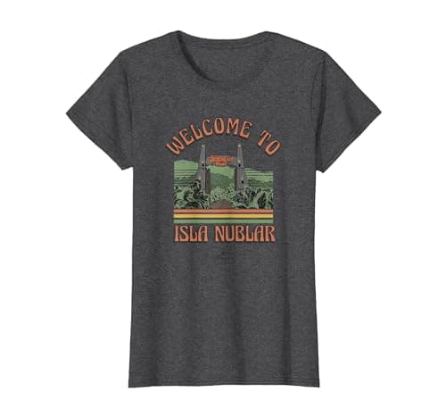 Image of Jurassic Park 30th Anniversary Welcome to Isla Nublar T-Shirt, Women, Dark Heather Grey, XX-Large