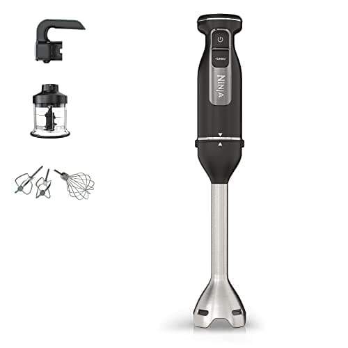 Image of Ninja Foodi 3-in-1 Hand Blender, Hand Mixer & Chopper, Food Processor with 3 Attachments, 850W Powerbase, Immersion Blender, 5 Mixing Speeds, 2 Blending Speeds, 1.5m Cord, Black CI100UK