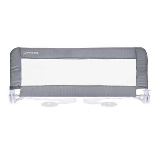 Image of Dreambaby Prague Toddler Bed Guard - Foldable & Portable Safety Rail - Suitable for Flat Bed Bases and Mattresses 76-160cm wide - Measures 110cm Wide x 45.5cm Tall.