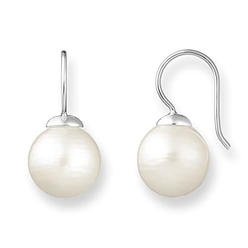 Image of Thomas Sabo Women Stud Earrings Imitation Pearl White 925 Sterling Silver H1405-028-14