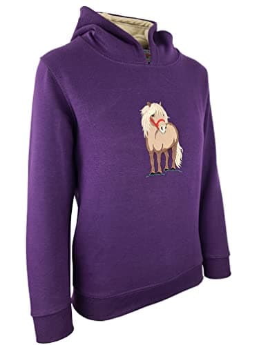 Image of Hazy Blue Kids Girls & Boys Pullover Hoodie Hooded Sweatshirt Sizes 1-12 Years (7-8 Years, Purple Pony)
