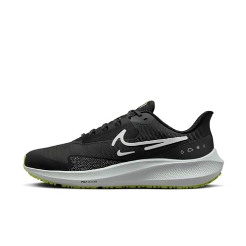 Image of NIKE Men's Air Zoom Pegasus 39 Shield Sneaker, Black/White-DK Smoke Grey-Volt, 8.5 UK