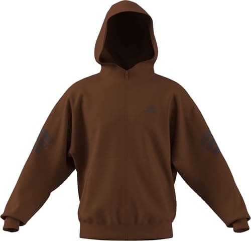 Image of adidas Men's FUTURE ICONS THREE STRIPES FULL-ZIP HOODIE, Dusky Bronze, S