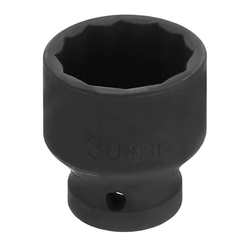 Image of sourcing map 1/2" Drive x 30mm Shallow Impact Socket 12-Point Metric CR-V Steel Spindle Nut Impact Flip Sleeve for Home Auto Nuts Bolts Repair
