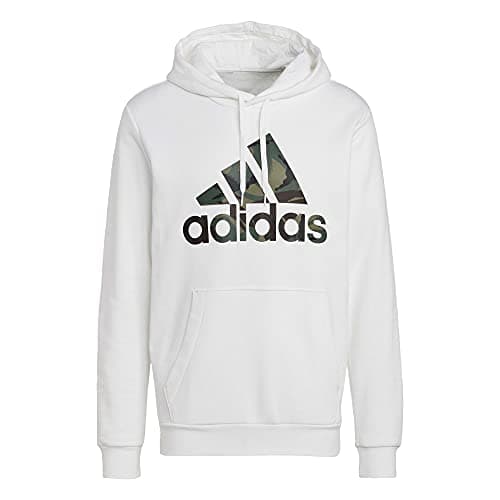 Image of adidas Men's Essentials Fleece Camo-Print Hoodie, White, S