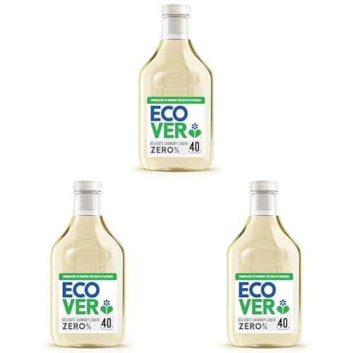 Image of Ecover Zero Non-Bio Laundry Detergent, Laundry Washing Liquid, For Sensitive Skin, Baby Laundry 1 x 40 Washes, 1 x 1.43L (Pack of 3)