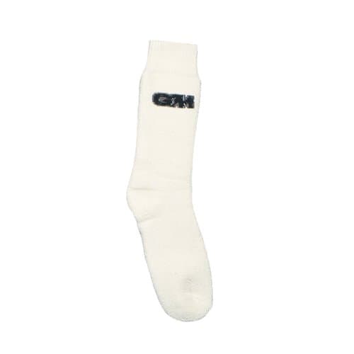 Image of GM | Cricket Socks | Premier Sports Fabric Mix | Cream with GM Logo | One Size Adult 6-13 | One Pair | Gunn & Moore